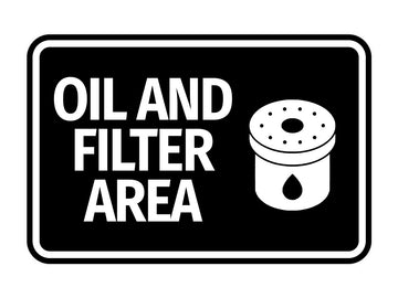 Signs ByLITA Classic Framed Oil and Filter Area Wall or Door Sign